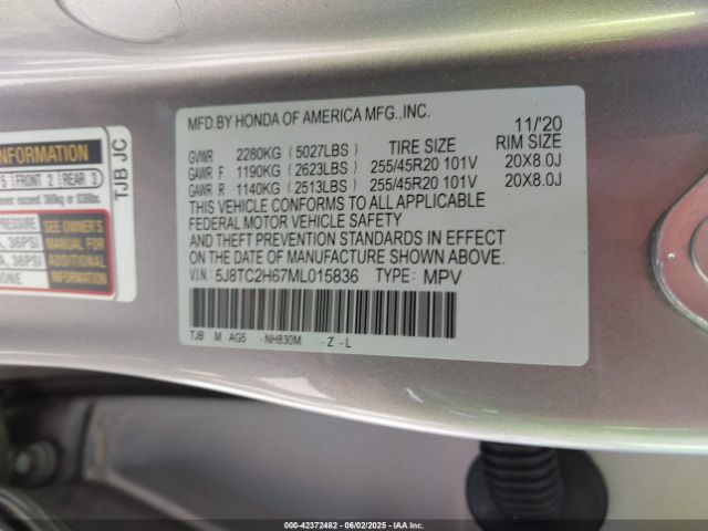 5J8TC2H67ML015836 Acura Rdx A-spec Package