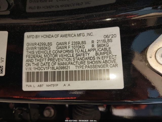1HGCV1F18LA098621 Honda ACCORD LX
