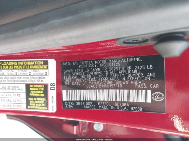 2025 LEXUS ES 350 58ADZ1B11SU197148 Photo 8