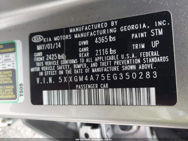 5XXGM4A75EG350283 KIA Optima Lx