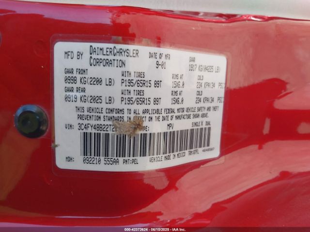 2002 CHRYSLER PT CRUISER 3C4FY48B22T261328 Photo 8