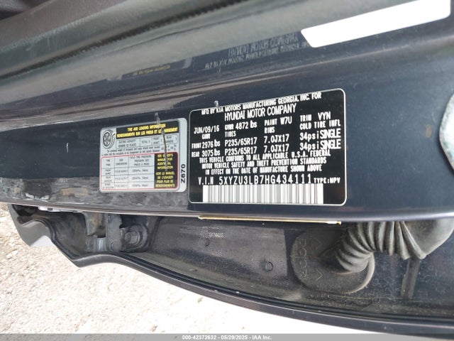 5XYZU3LB7HG434111 Hyundai gdi theta ii