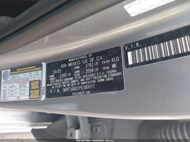 3KPF54AD1PE580011 KIA Forte Gt-line