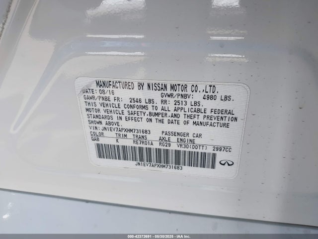 Infiniti 2017 2017 JN1EV7APXHM731683 Image 9