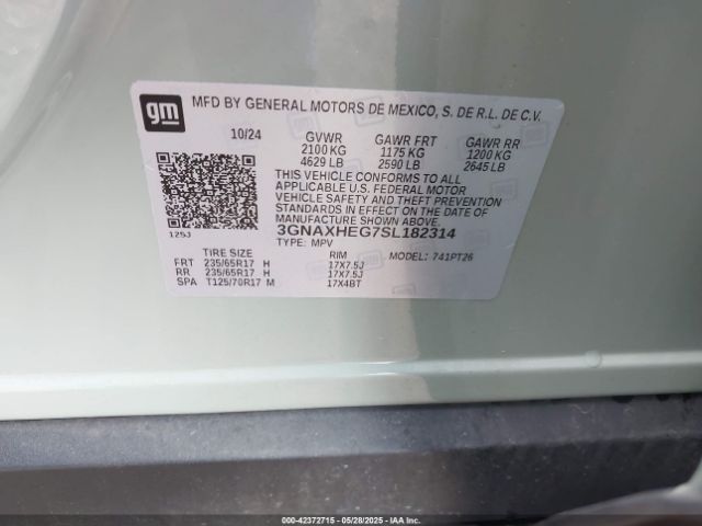 2025 CHEVROLET EQUINOX 3GNAXHEG7SL182314 Photo 8