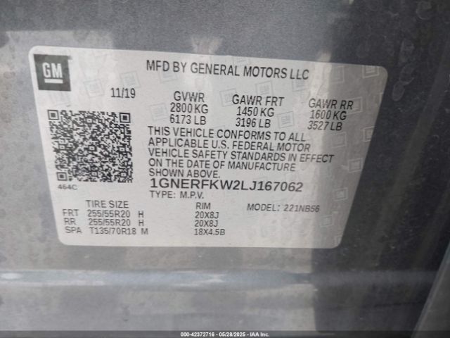 1GNERFKW2LJ167062 Chevrolet Traverse Fwd Ls