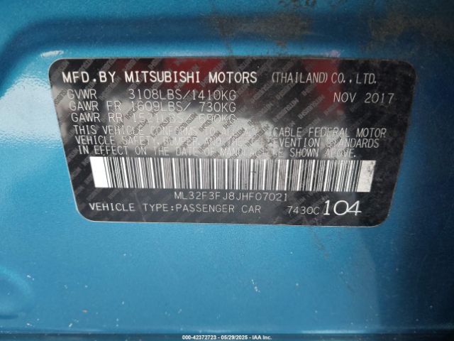 2018 MITSUBISHI MIRAGE G4 ML32F3FJ8JHF07021 Photo 8