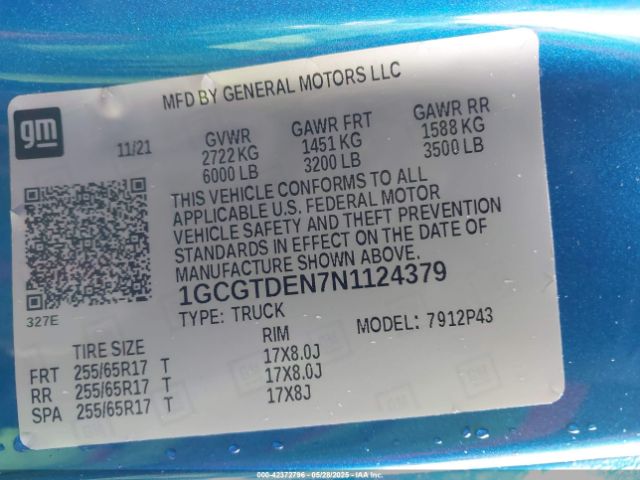 1GCGTDEN7N1124379 Chevrolet Colorado 4wd  Short Box Z71