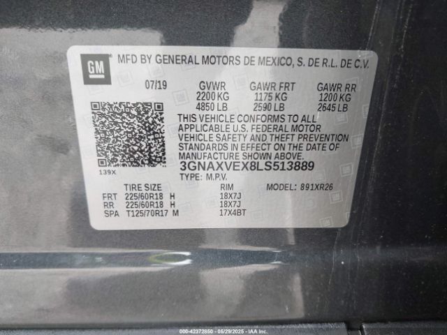 2020 CHEVROLET EQUINOX 3GNAXVEX8LS513889 Photo 8