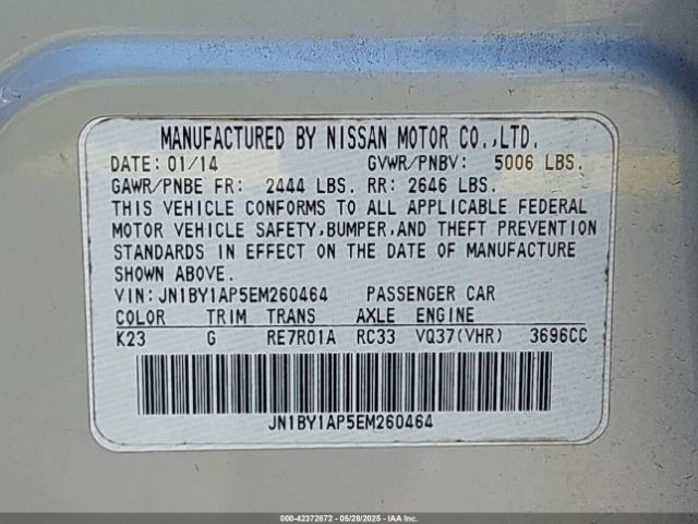 JN1BY1AP5EM260464 Infiniti Q70 3.7