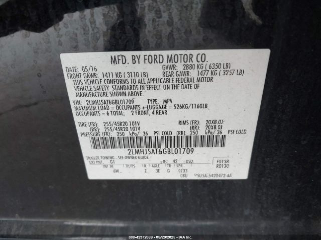 2LMHJ5AT6GBL01709 Lincoln Mkt Ecoboost
