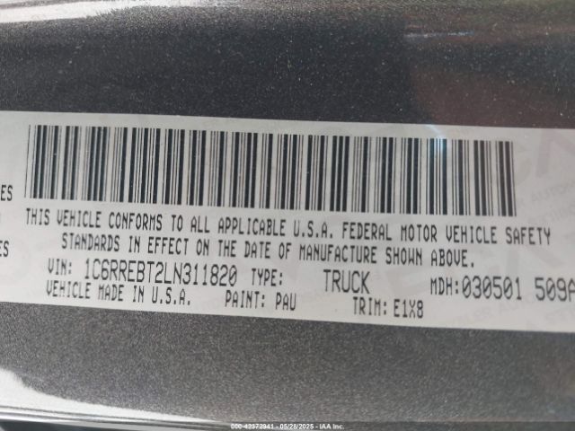 1C6RREBT2LN311820 RAM 1500 Big Horn  4x2 6'4 Box