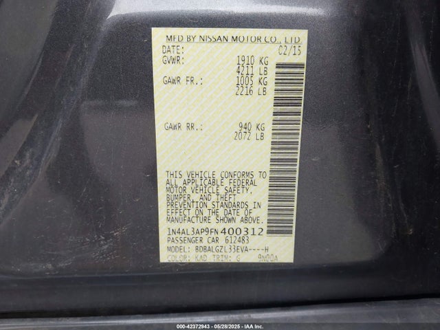 1N4AL3AP9FN400312 Nissan 2015