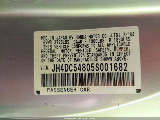 2005 ACURA RSX JH4DC54805S001682 Photo 8