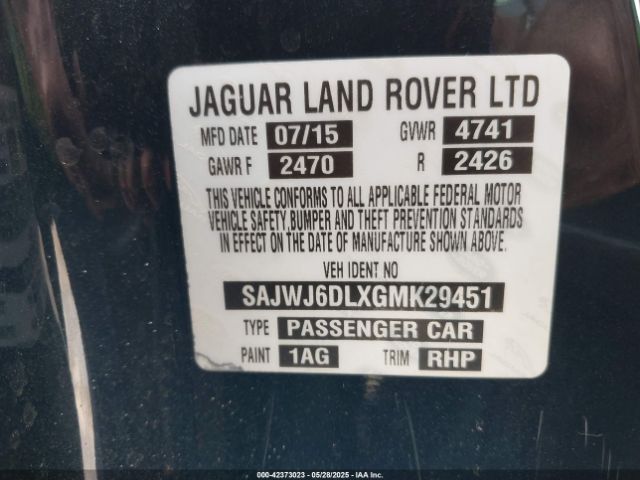 SAJWJ6DLXGMK29451 Jaguar F-TYPE R