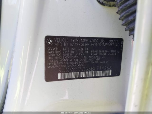 2011 BMW X3 5UXWX7C55BL734266 Photo 8