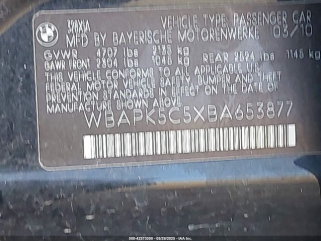 2011 BMW 328I WBAPK5C5XBA653877 Photo 8
