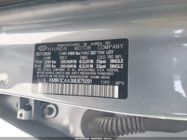2021 HYUNDAI KONA KM8K1CAA3MU675091 Photo 8