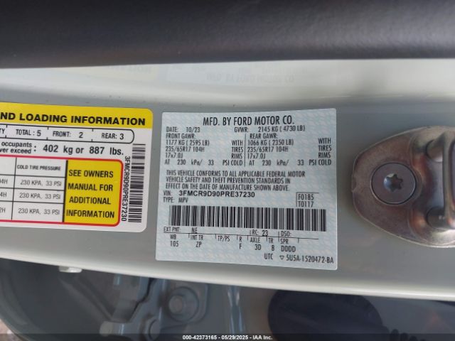 3FMCR9D90PRE37230 Ford Bronco Sport Badlands