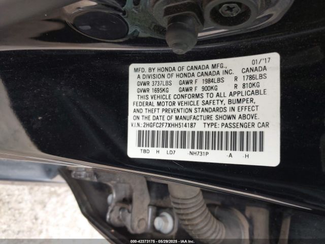 2HGFC2F7XHH514187 Honda k20c2