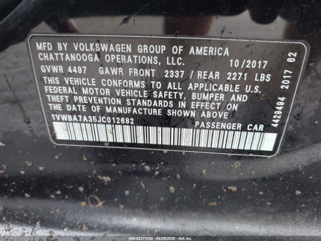 2018 VOLKSWAGEN PASSAT 1VWBA7A35JC012682 Photo 8