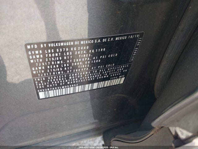 3VV2B7AX3LM053852 Volkswagen 2020