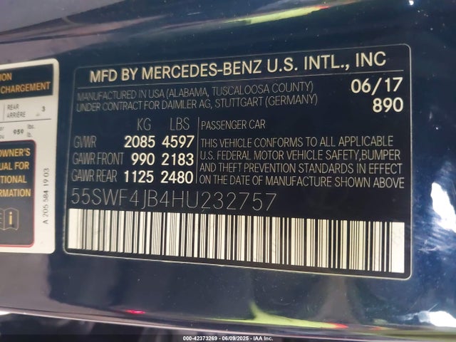 55SWF4JB4HU232757 Mercedes-Benz m274