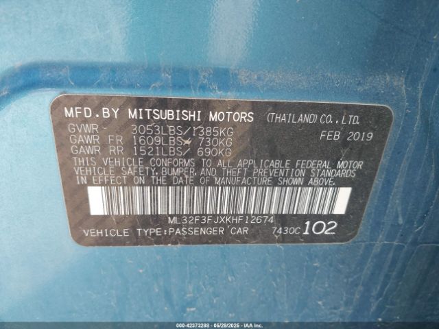 2019 MITSUBISHI MIRAGE G4 ML32F3FJXKHF12674 Photo 8