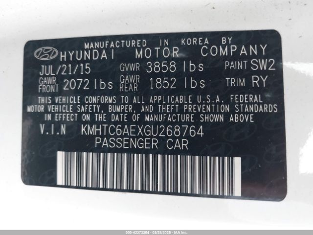KMHTC6AEXGU268764 Hyundai Veloster Turbo