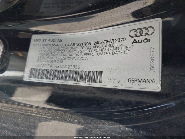 2012 AUDI A5 WAULFAFR3CA023856 Photo 8