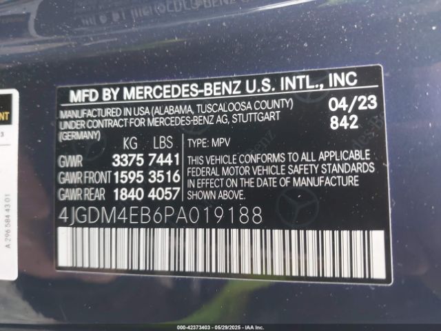 2023 MERCEDES-BENZ EQS 580 SUV 4JGDM4EB6PA019188 Photo 8
