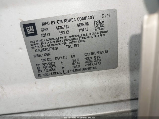 Buick Encore Convenience 2014 KL4CJBSB4EB782331 Image 9