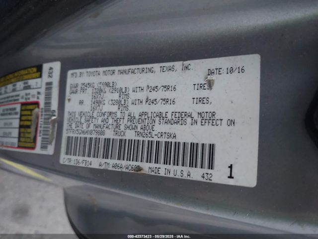 5TFRX5GN6HX079808 Toyota Tacoma Sr