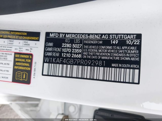 2023 MERCEDES-BENZ C 300 W1KAF4GB7PR092981 Photo 8