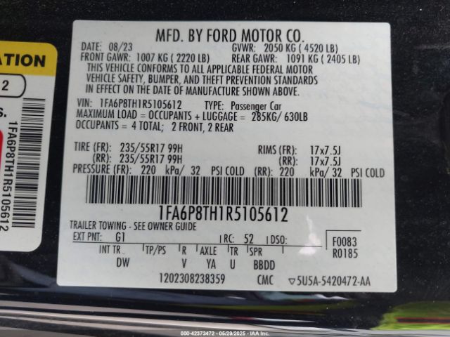 2024 FORD MUSTANG 1FA6P8TH1R5105612 Photo 8
