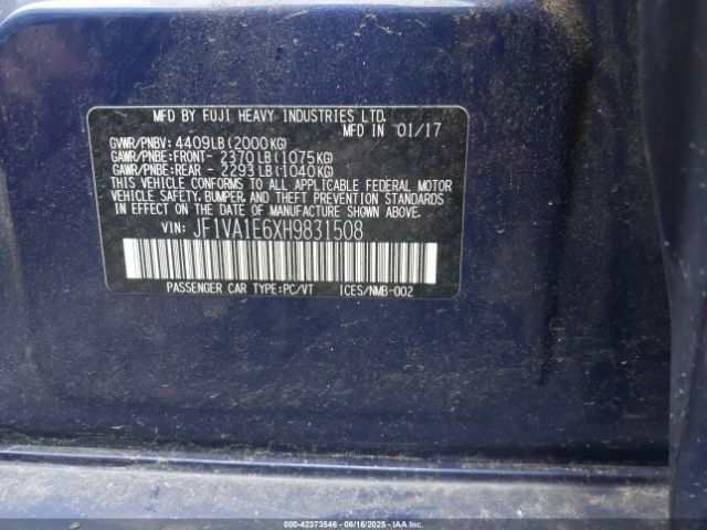 JF1VA1E6XH9831508 Subaru Wrx Premium