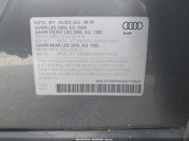 2017 AUDI Q5 WA1D7AFPXHA013863 Photo 8