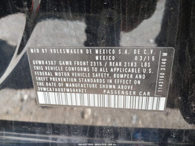 3VWCA7AUXFM504921 Volkswagen Golf Sportwagen Tdi S 4-door