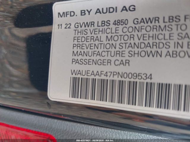 WAUEAAF47PN009534 Audi A4 Premium Plus 45 Tfsi S Line Quattro S Tronic