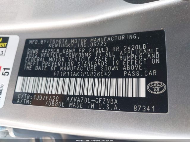 4T1R11AK1PU826042 Toyota a25a-fks