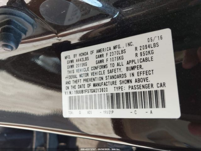 2016 ACURA TLX 19UUB1F57GA013600 Photo 8