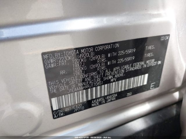 2024 TOYOTA VENZA JTEAAAAHXRJ170851 Photo 8