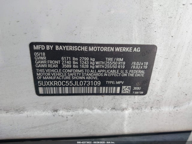 5UXKR0C55JL073109 BMW X5