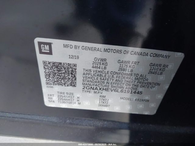 2GNAXHEV6L6191445 Chevrolet Equinox Fwd Ls
