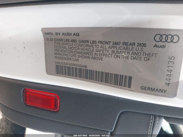 WAUEAAF45RN005498 Audi A4 Premium Plus 45 Tfsi S Line Quattro S Tronic
