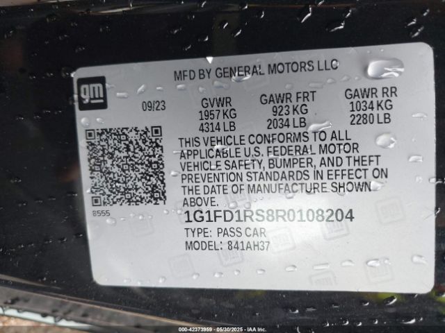 2024 CHEVROLET CAMARO 1G1FD1RS8R0108204 Photo 8
