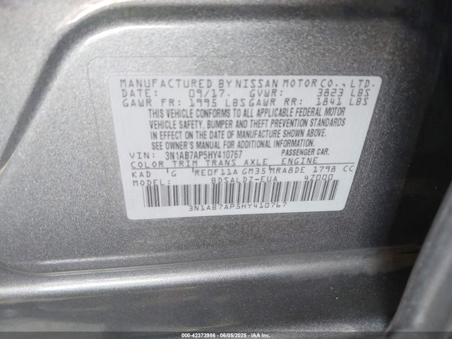 Nissan 2017 2017 3N1AB7AP5HY410767 Image 9