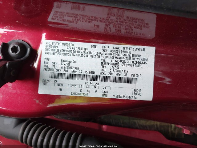 Ford 2.0l gdi 2017 1FADP3N20HL246345 Image 9