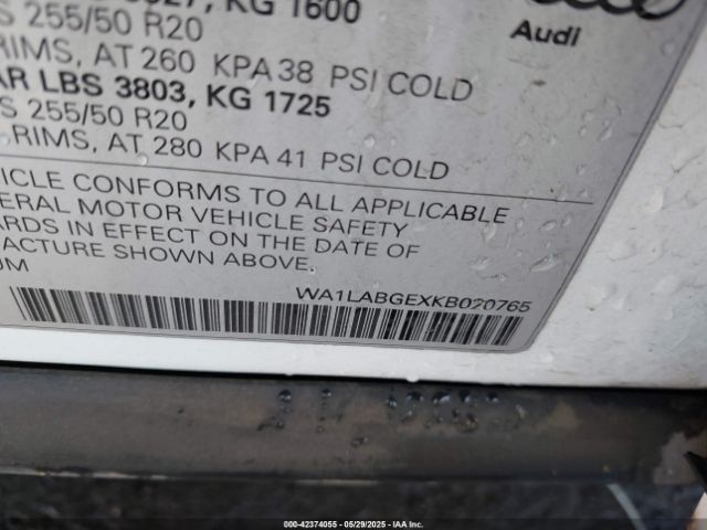 WA1LABGEXKB020765 Audi E-tron Premium Plus