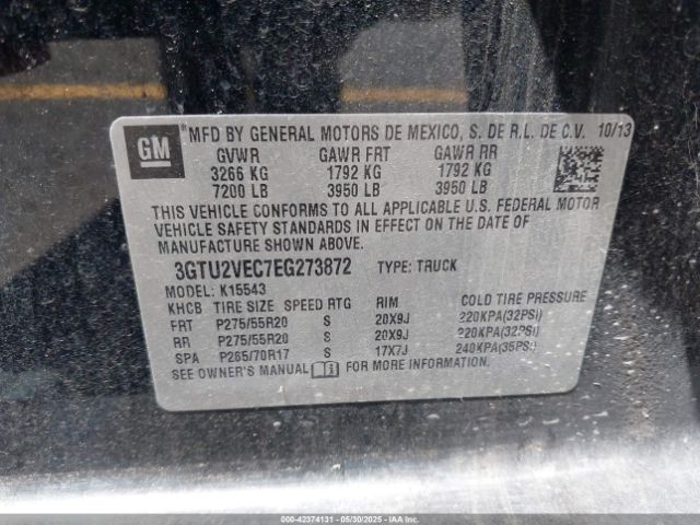 2014 GMC SIERRA 1500 3GTU2VEC7EG273872 Photo 8